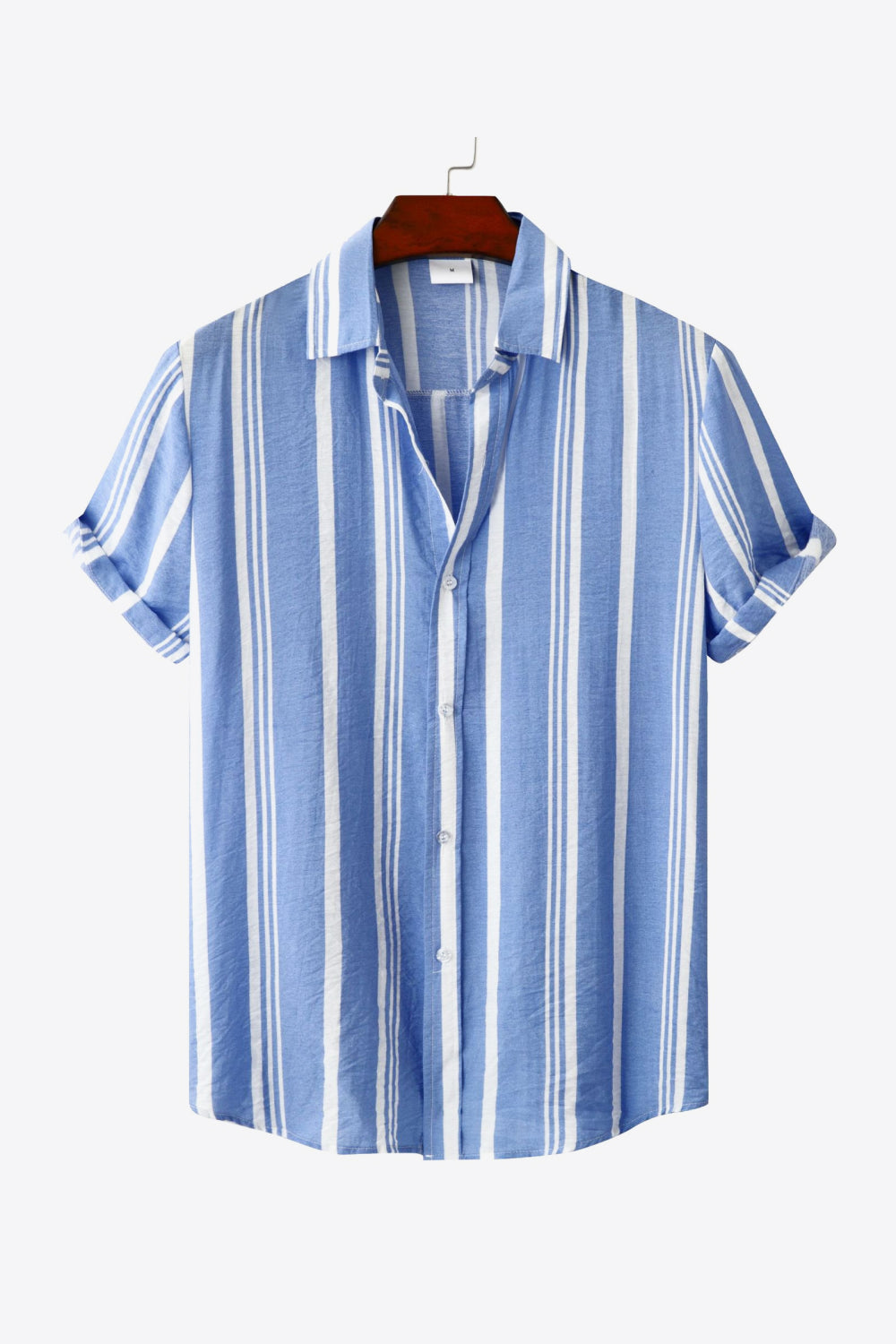 Striped Button-Up Short Sleeve Shirt