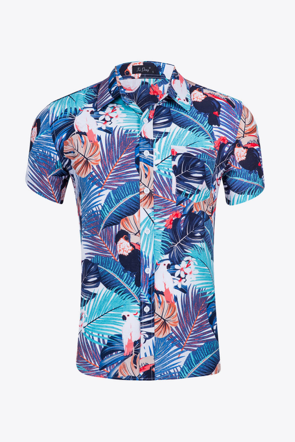 Tropical Pattern Buttoned Beach Shirt