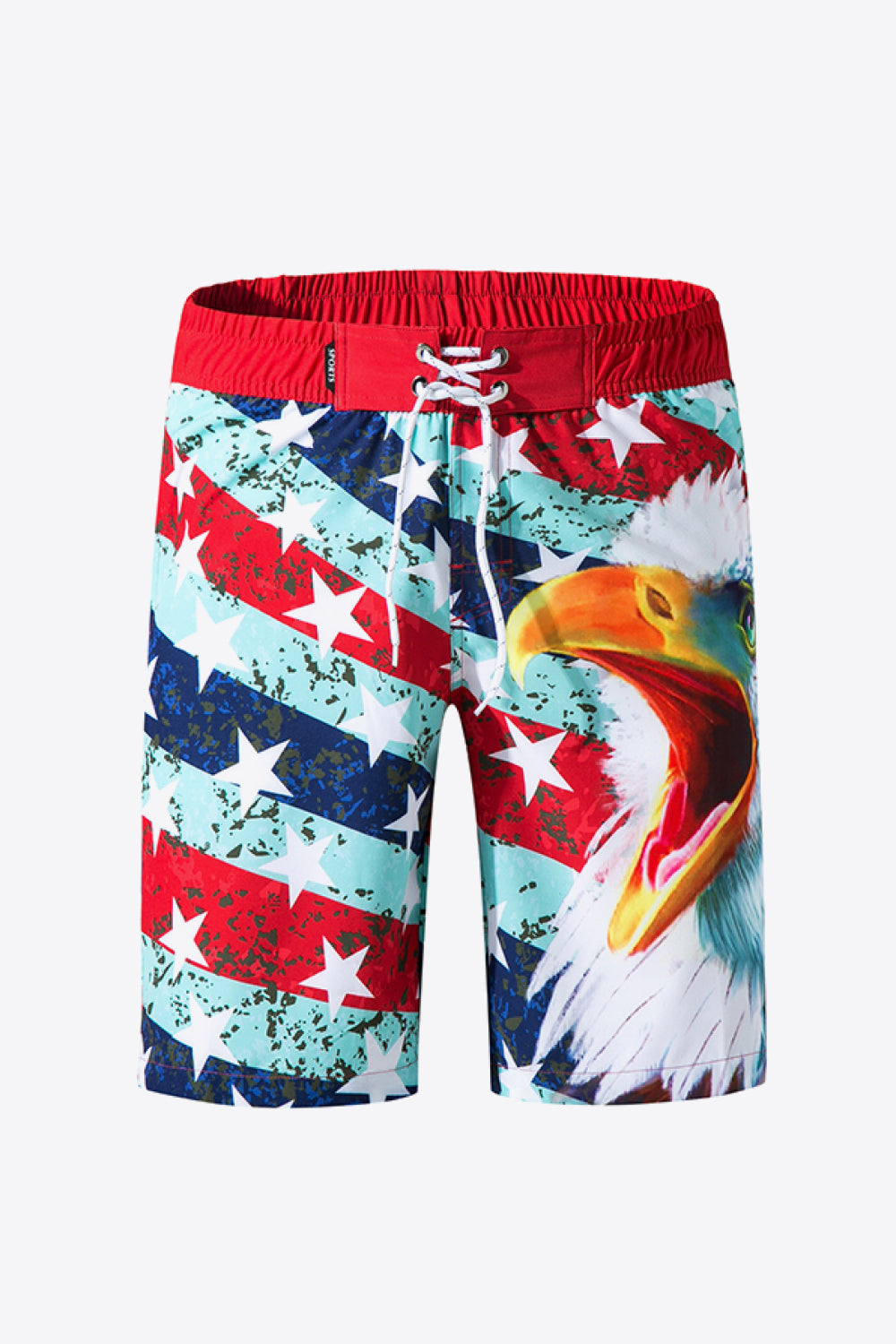 Full Size Mixed Print Lace-Up Shorts