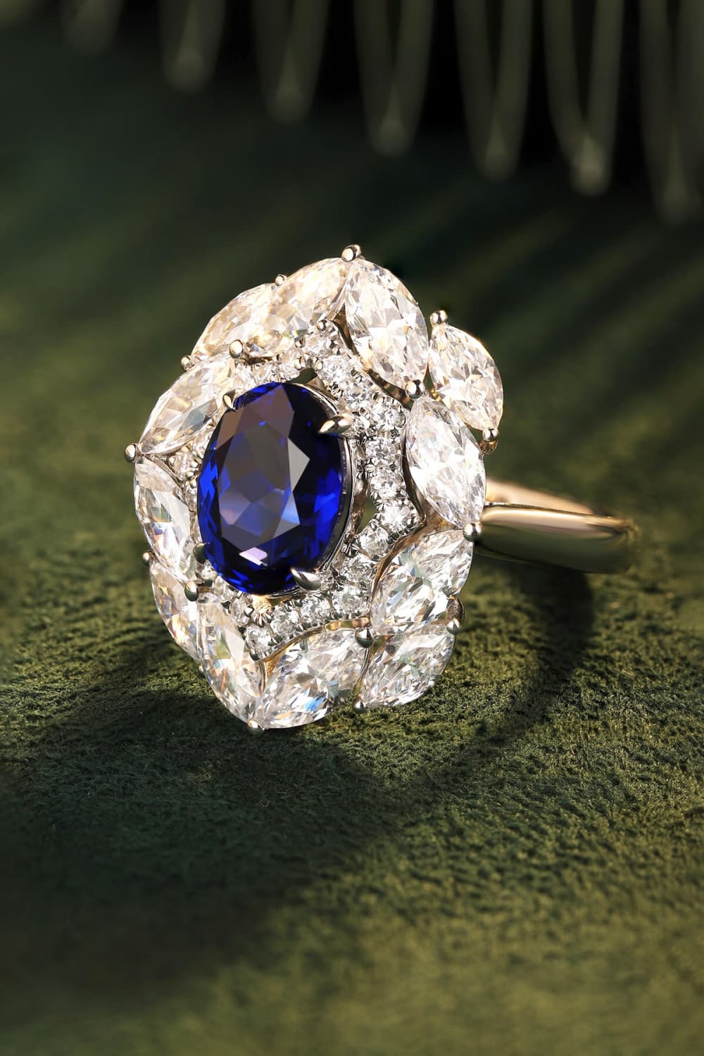3 Carat Lab-Grown Sapphire Zircon Ring