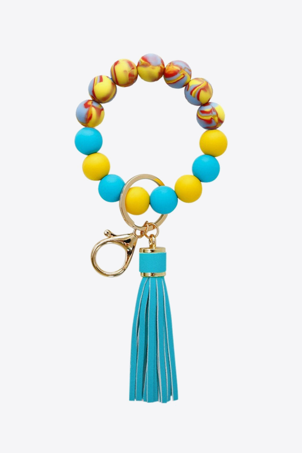 Random 3-Pack Silicone Bead Tassel Wristlet Key Chain