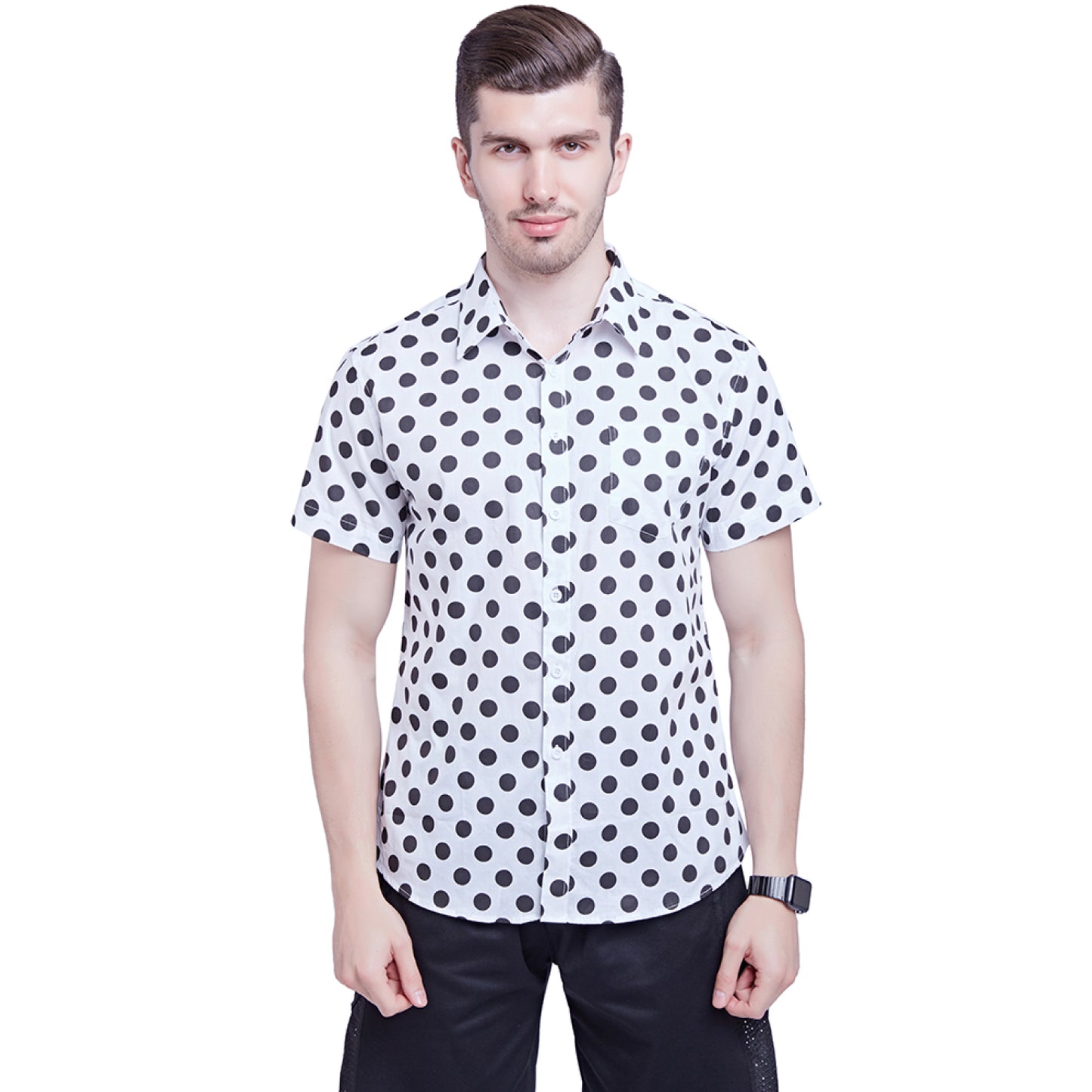 Printed Button-Down Collared Beach Shirt
