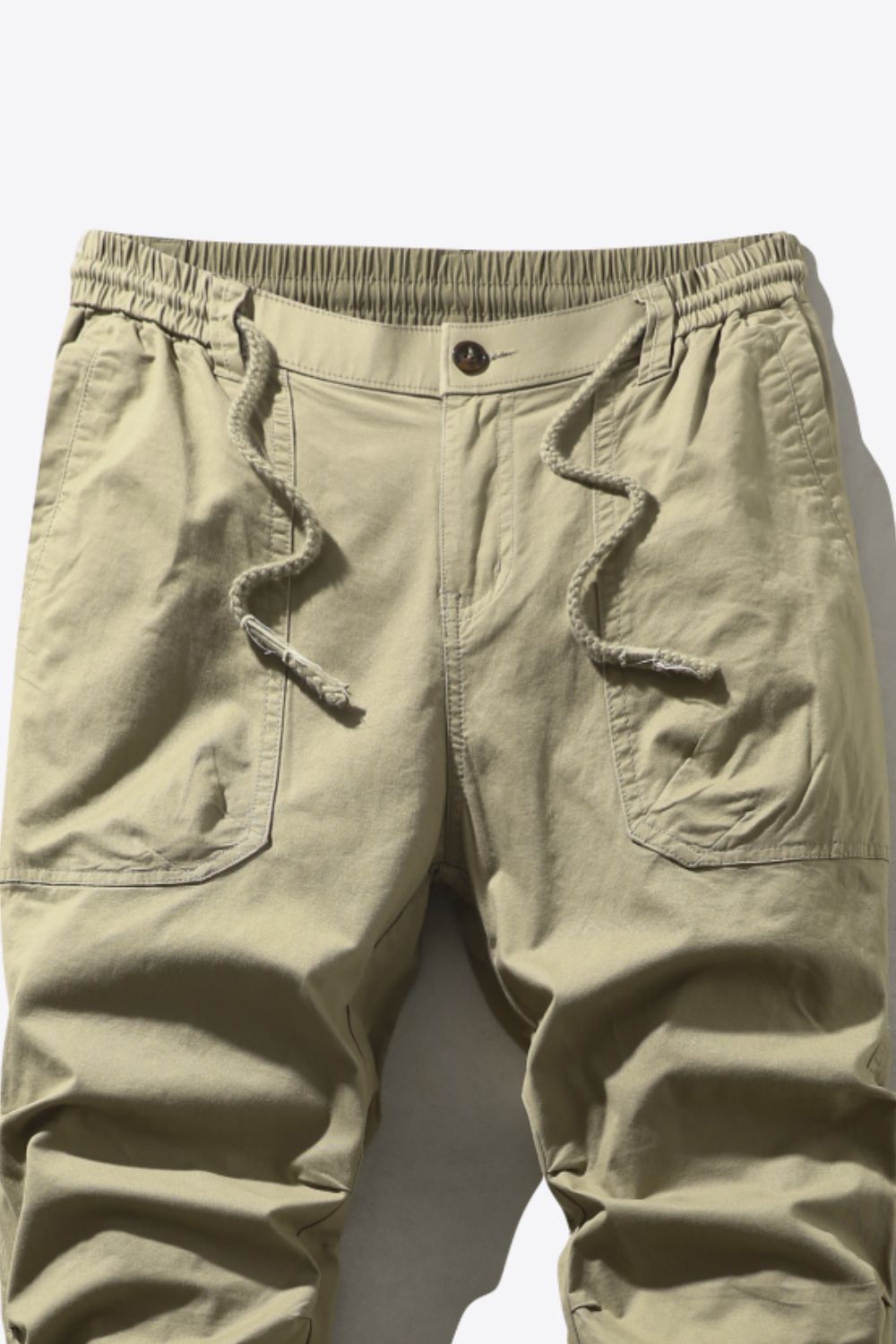 Drawstring Waist Cargo Joggers with Pockets