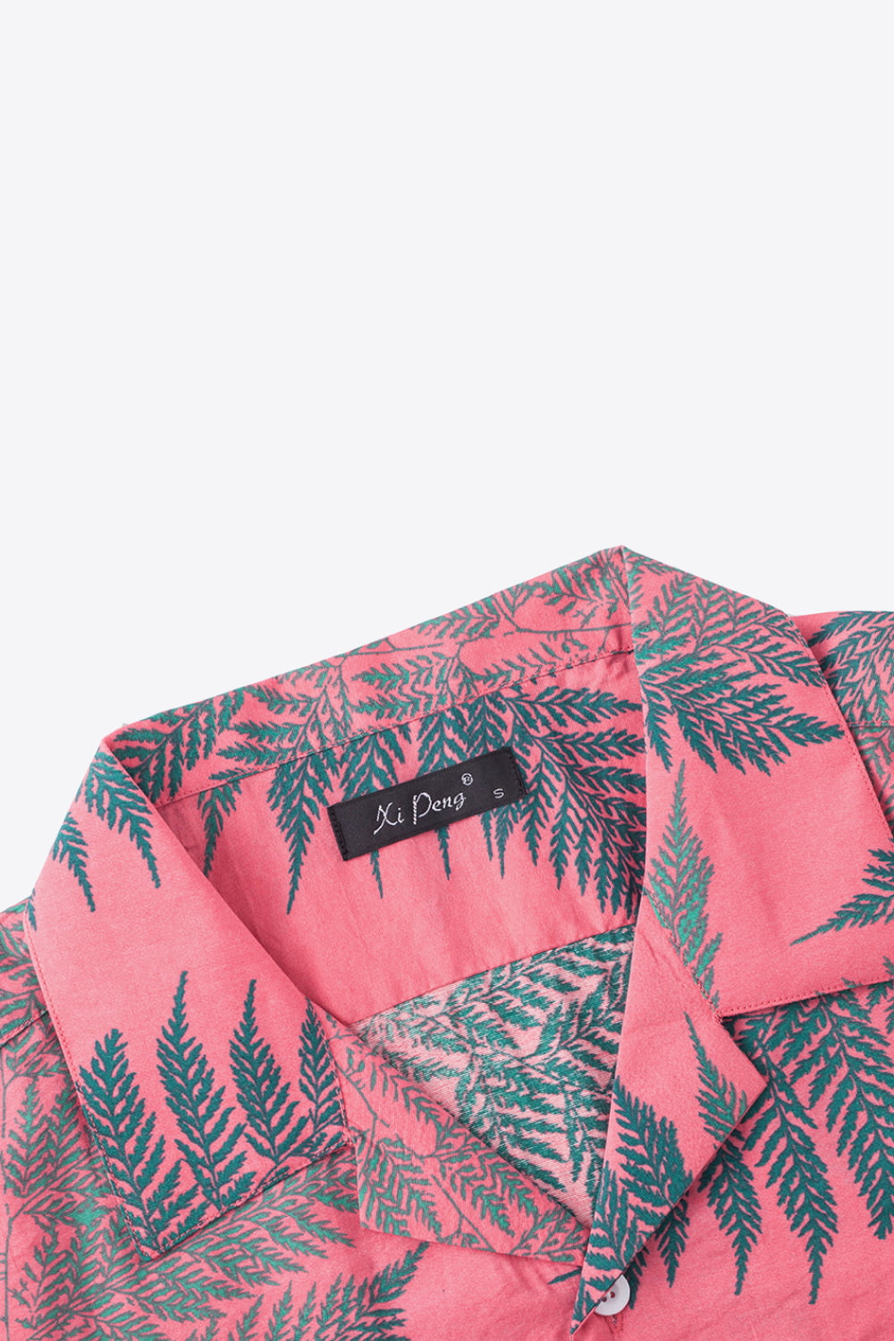 Botanical Pattern Button-Up Short Sleeve Shirt