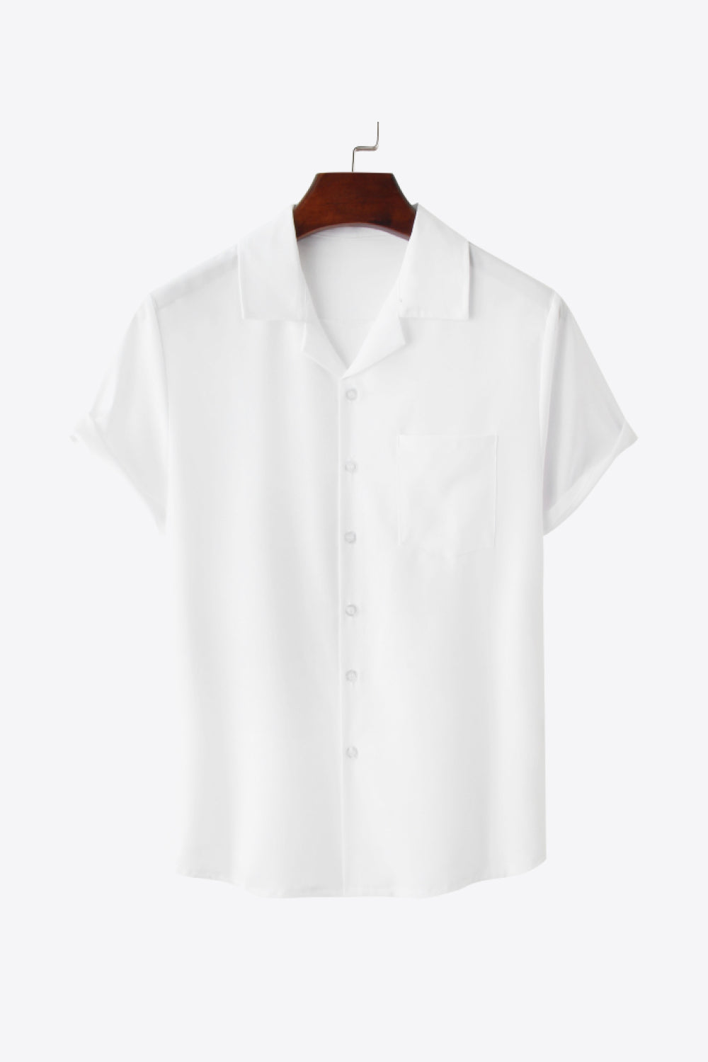 Full Size Button-Up Lapel Collar Shirt