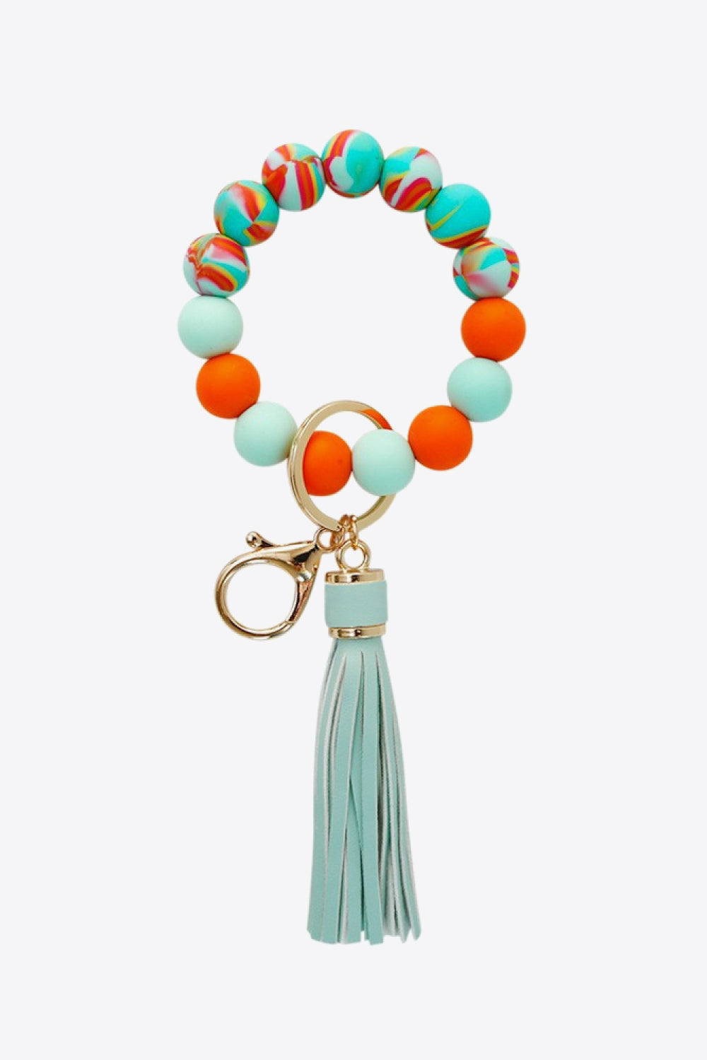 Random 3-Pack Silicone Bead Tassel Wristlet Key Chain