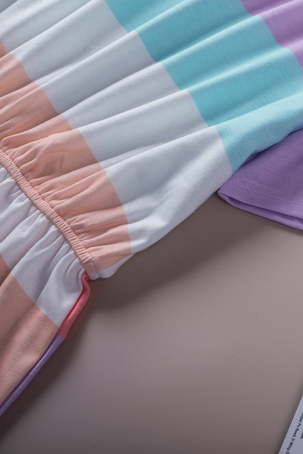 Multicolor Stripes Print Casual Short T Shirt Rainbow Dress
