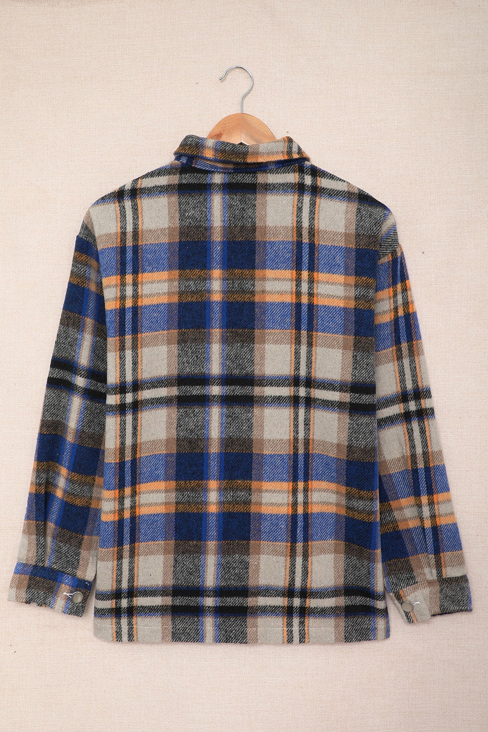 Multicolor Plaid Casual Button Up Flannel Jacket