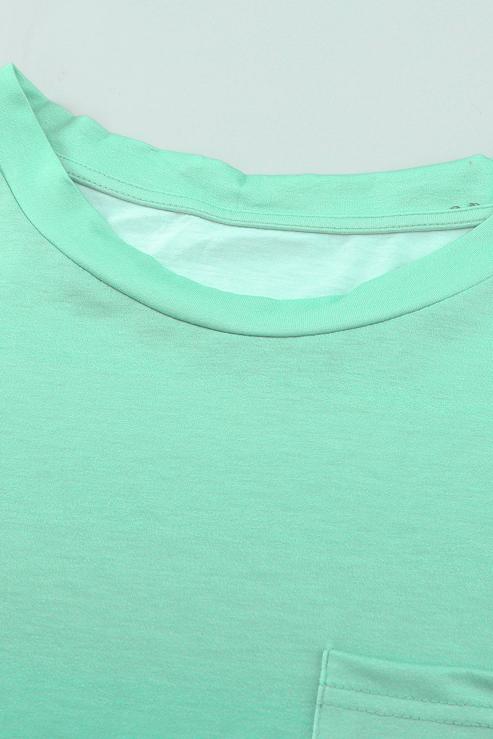 Ombre Green Short Sleeve Crew Neck T Shirt with Pocket