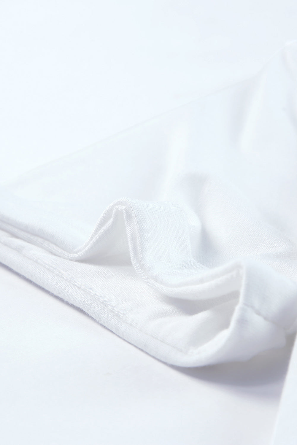 Green Plain Solid Color Crew Neck Tee