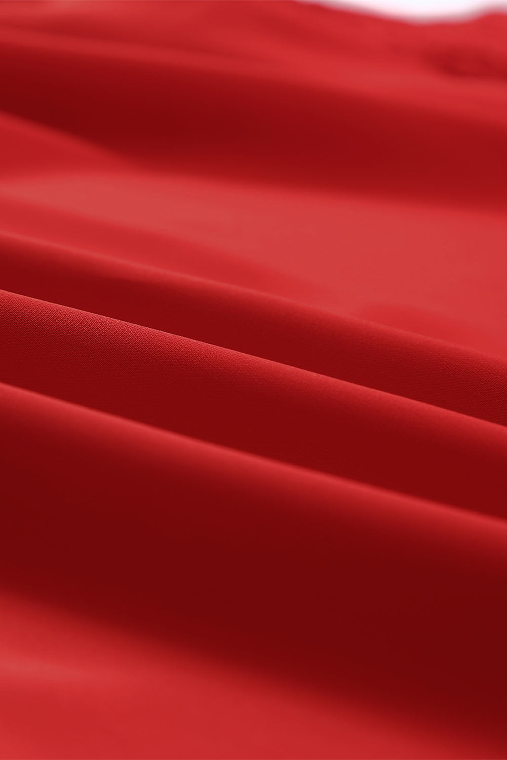 Apricot Solid Puffed Sleeve Shirred V Neck Blouse