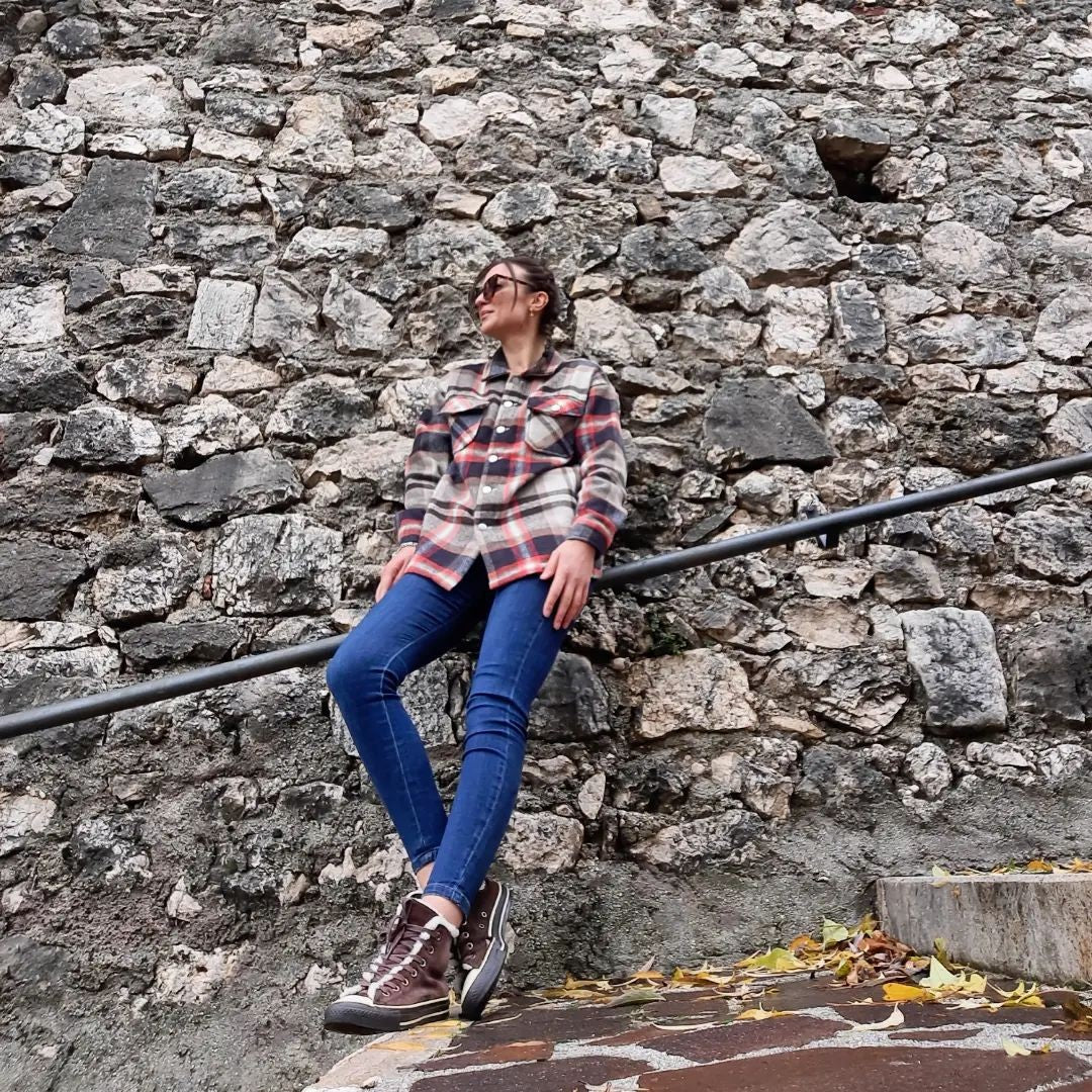 Multicolor Plaid Casual Button Up Flannel Jacket