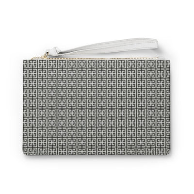 Black And Gray Greek Key Clutch