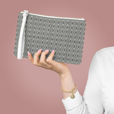 Black And Gray Greek Key Clutch