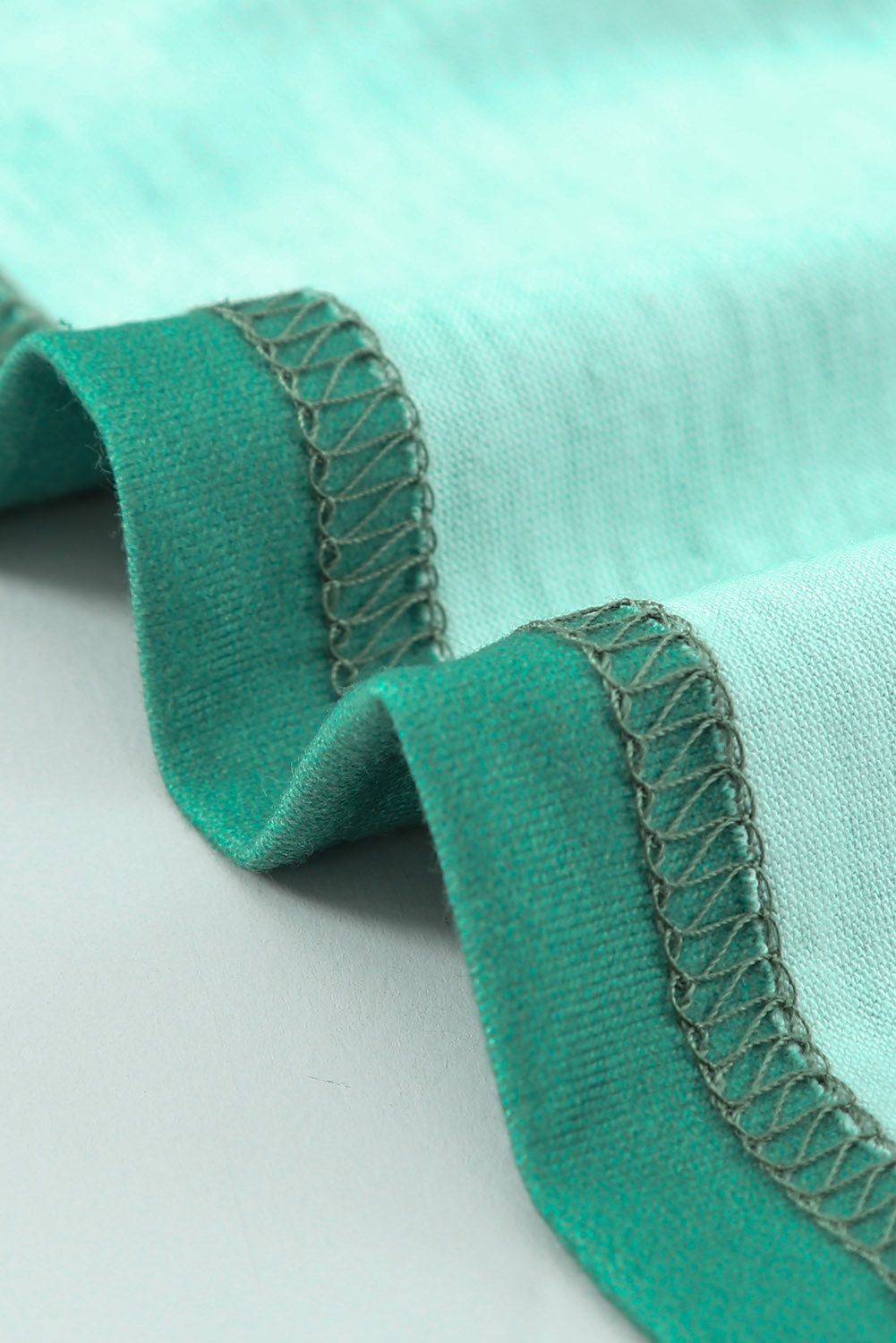 Ombre Green Short Sleeve Crew Neck T Shirt with Pocket