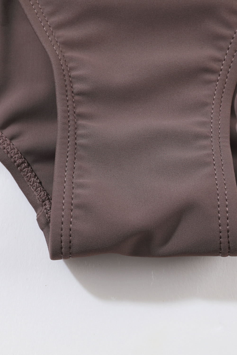 Coffee Knotted Split One Piece Swim Dress