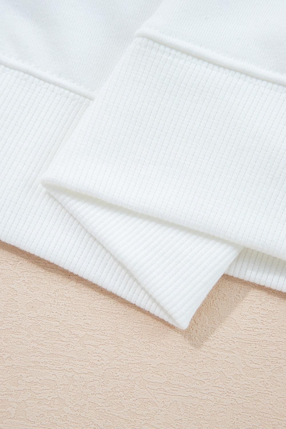 Fiery Red Preppy Striped Sleeve Loose Sweatshirt