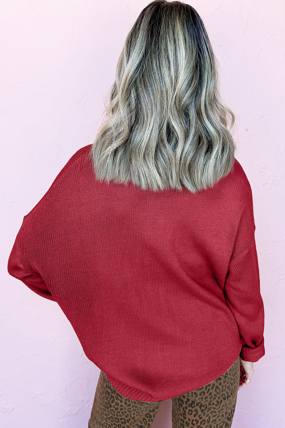 Black Merry Colorful Dot Detail Christmas Dolman Sweater - Kustom Kreations Goods