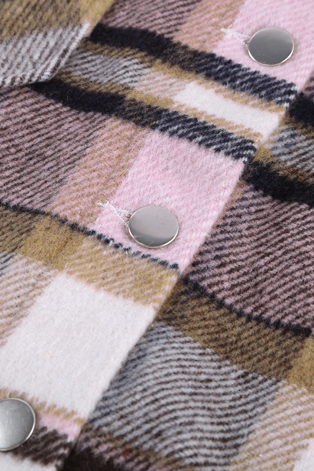 Multicolor Plaid Casual Button Up Flannel Jacket