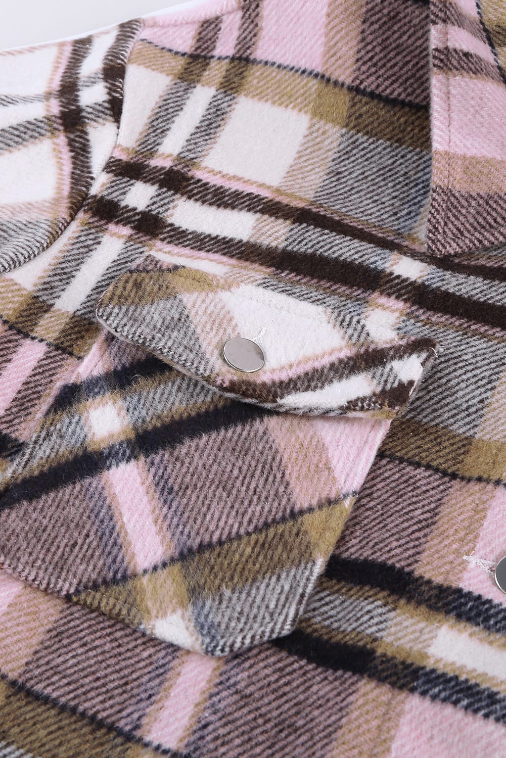 Multicolor Plaid Casual Button Up Flannel Jacket