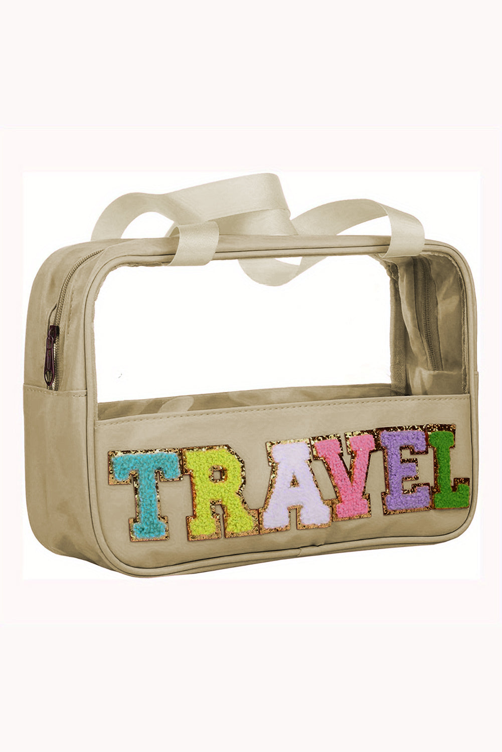 Parchment TRAVEL Letter Clear PVC Makeup Bag