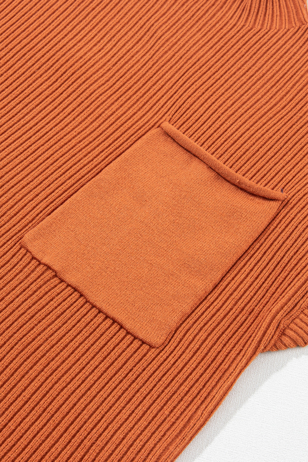 Green Patch Pocket Ribbed Knit Short Sleeve Sweater - Kustom Kreations Goods