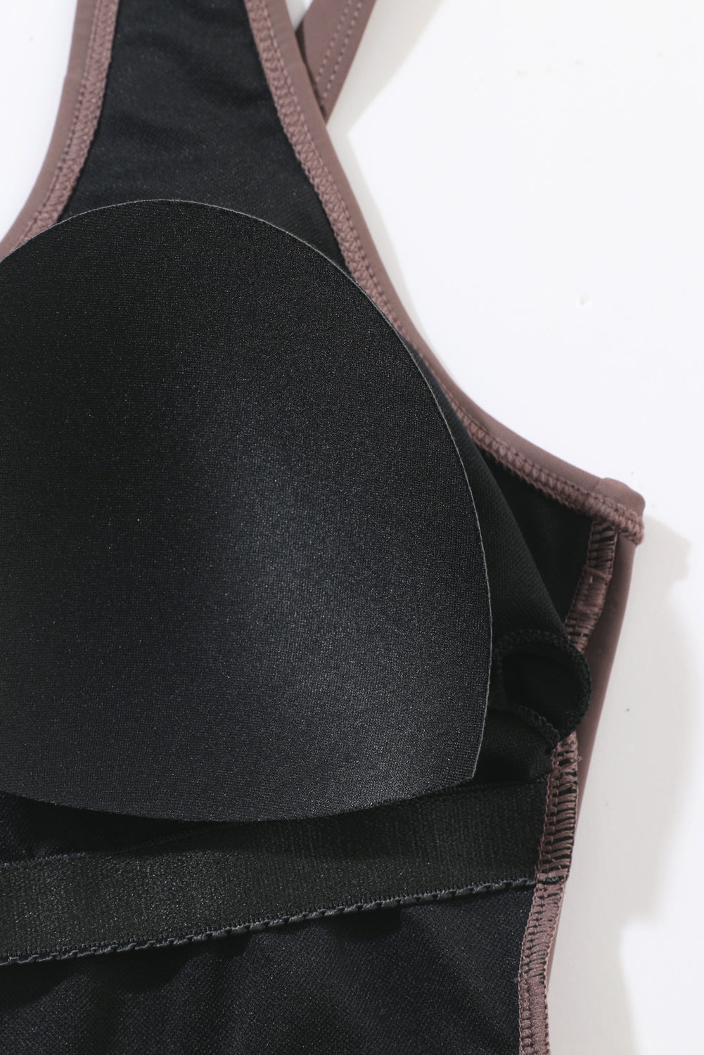 Coffee Knotted Split One Piece Swim Dress