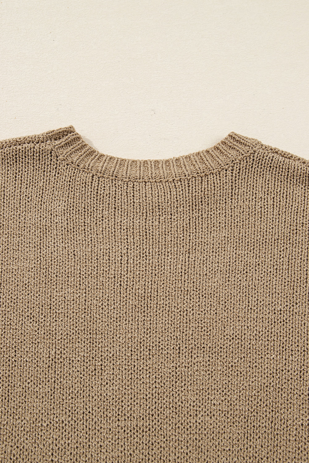 Pale Khaki Oversize Drop Shoulder Slouchy Sweater Dress - Kustom Kreations Goods