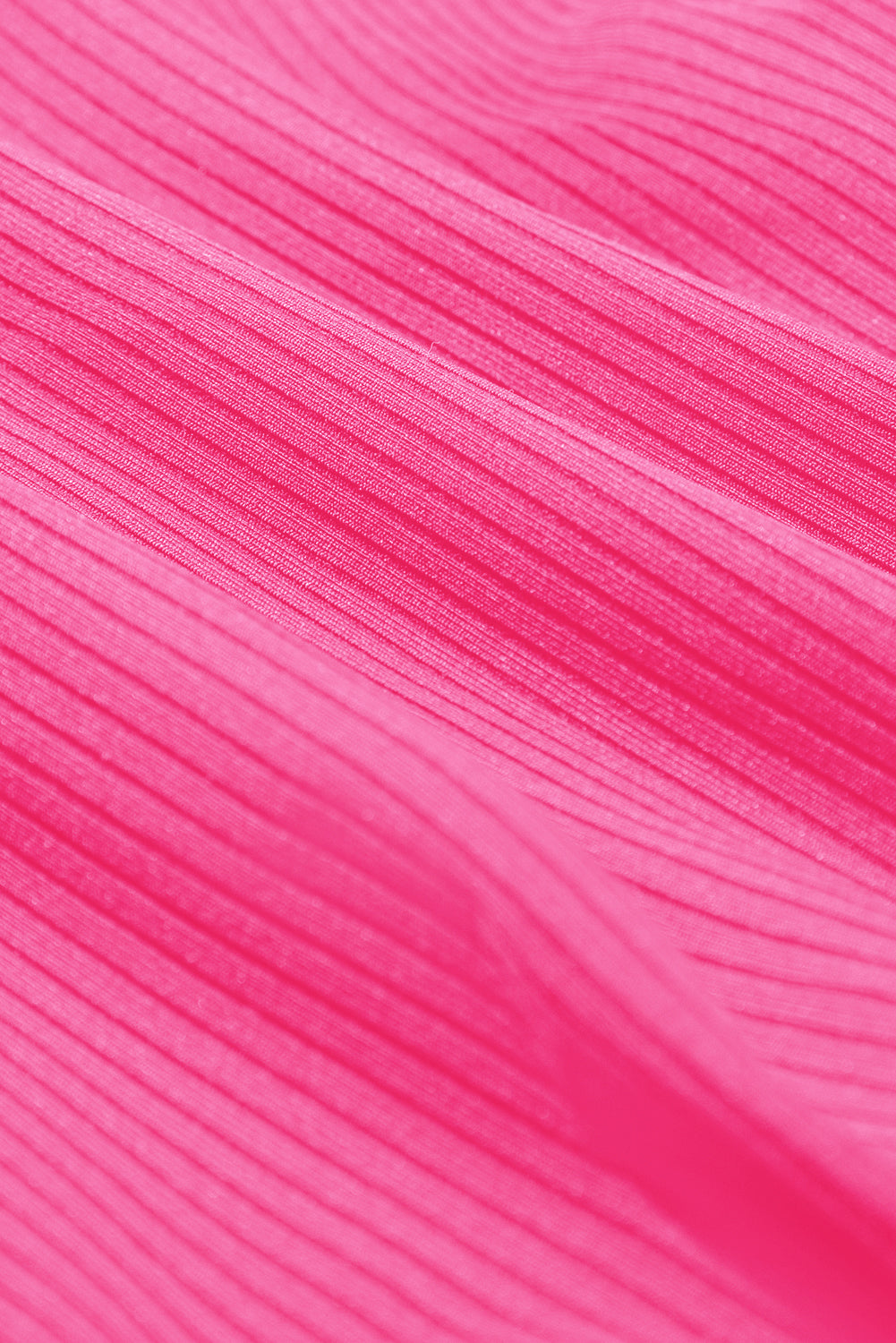 Bright Pink Color Block Edge Ribbed Pocketed Lined Swim Dress - Kustom Kreations Goods