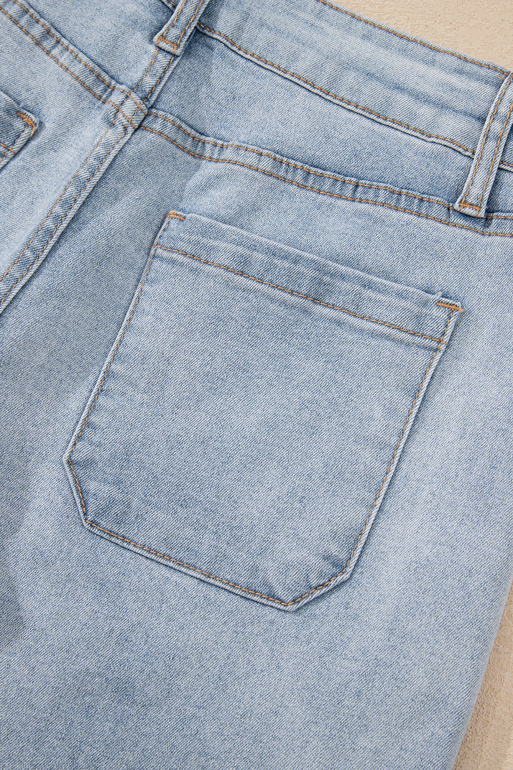 Beau Blue Light Wash High Rise Denim Shorts - Kustom Kreations Goods