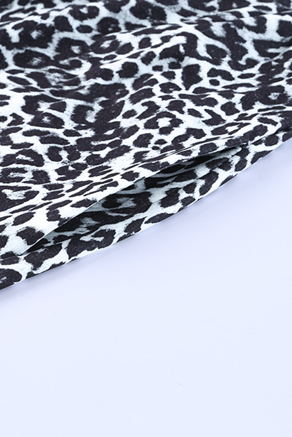 Black Leopard Print Casual Cap Sleeve Pocket Dress