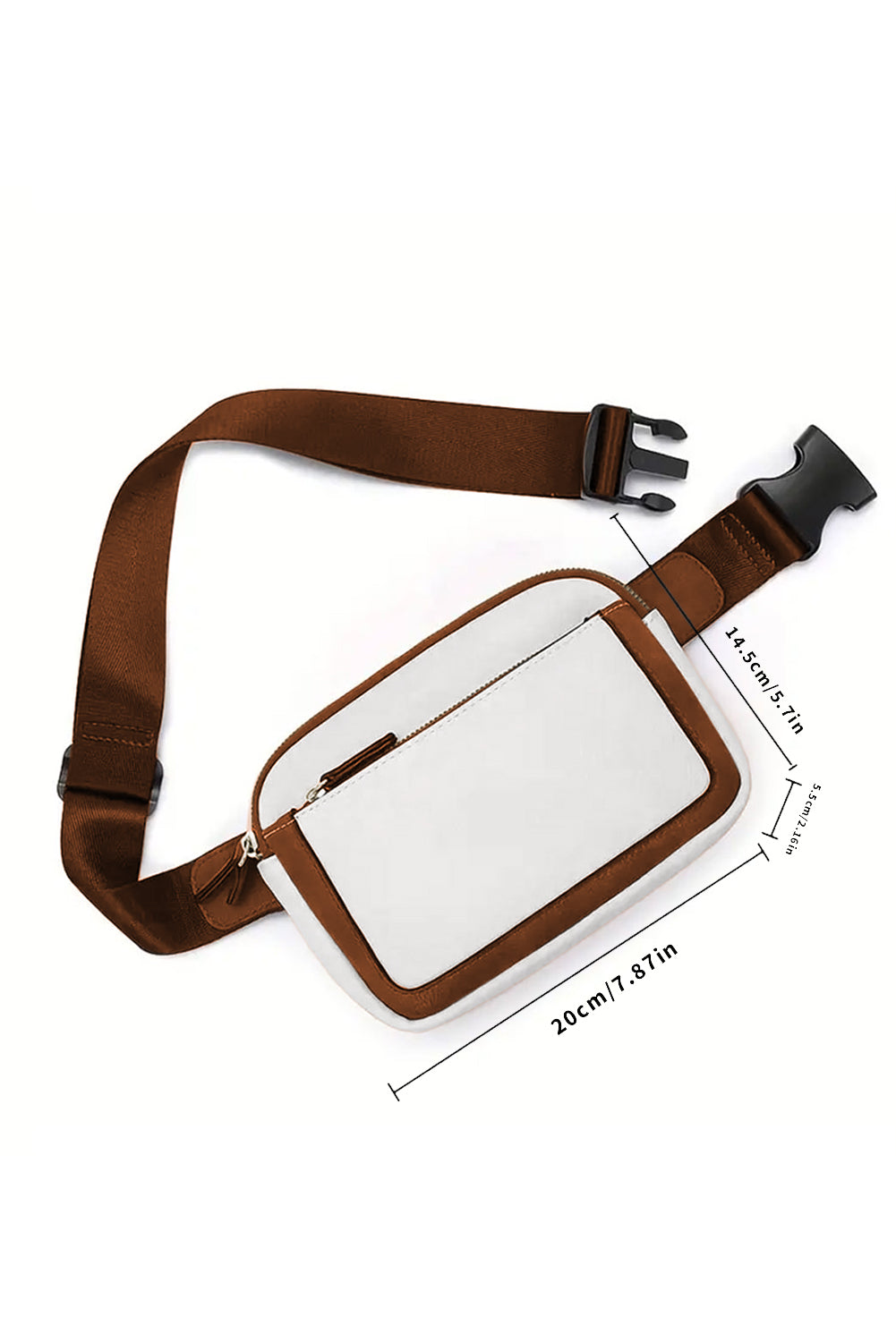 White Adjustable Strap Mini PU Leather Crossbody Bag