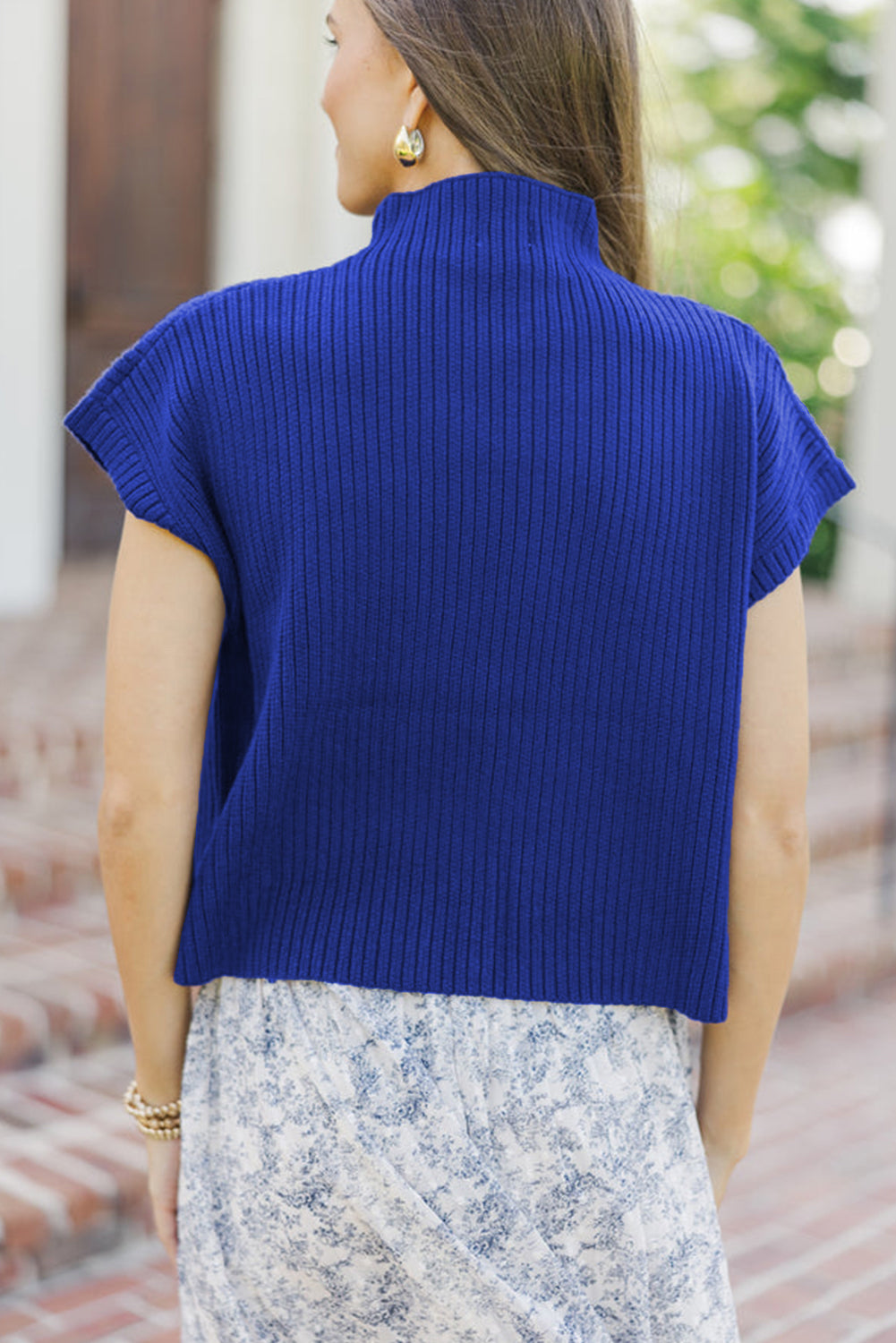 Green Patch Pocket Ribbed Knit Short Sleeve Sweater - Kustom Kreations Goods