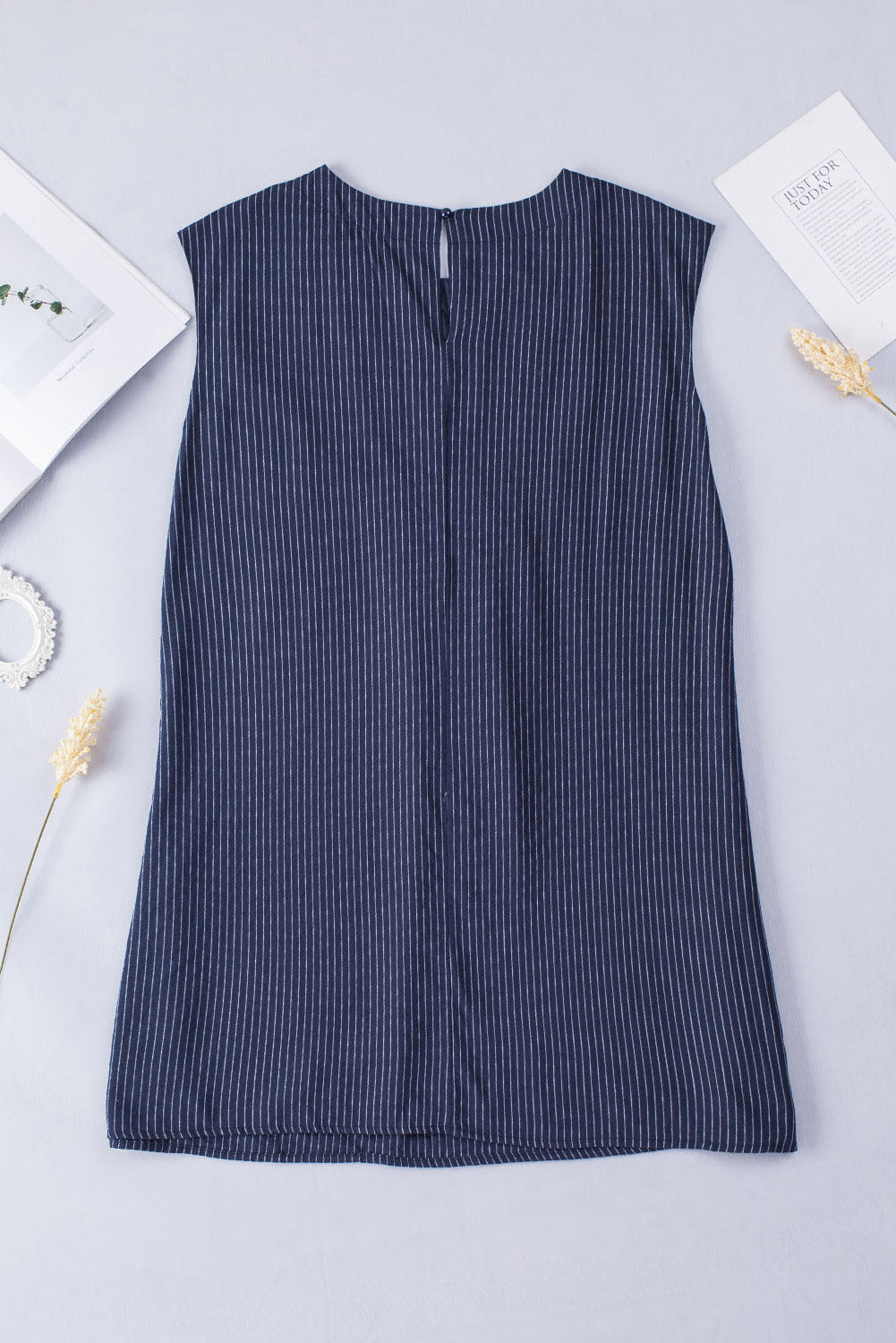Gray Striped Cap Sleeve Embroidered Short Boho Dress