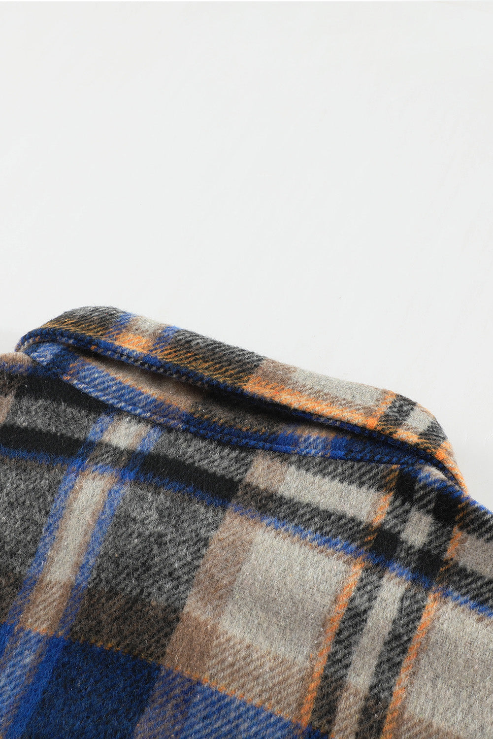 Multicolor Plaid Casual Button Up Flannel Jacket