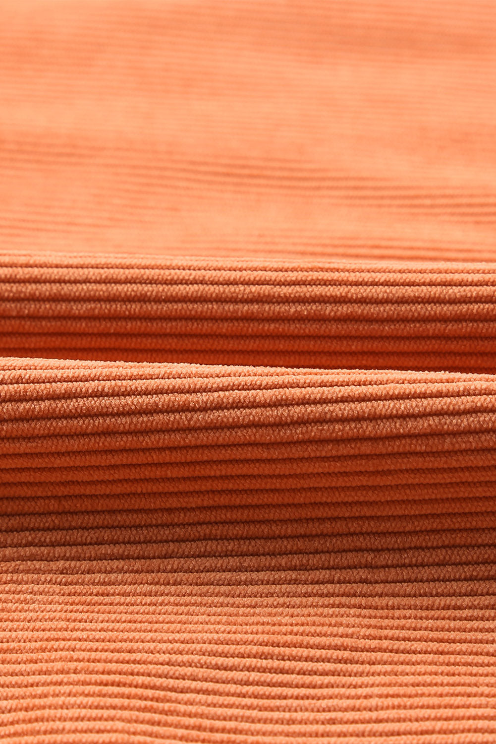 Orange Plain Drop Sleeve Rib-Knit Oversized Sweatshirt