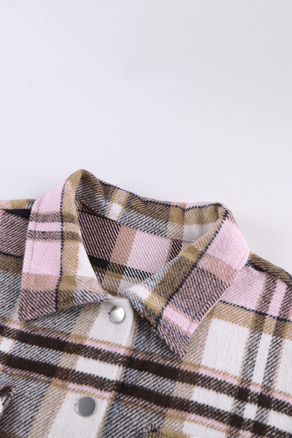 Multicolor Plaid Casual Button Up Flannel Jacket