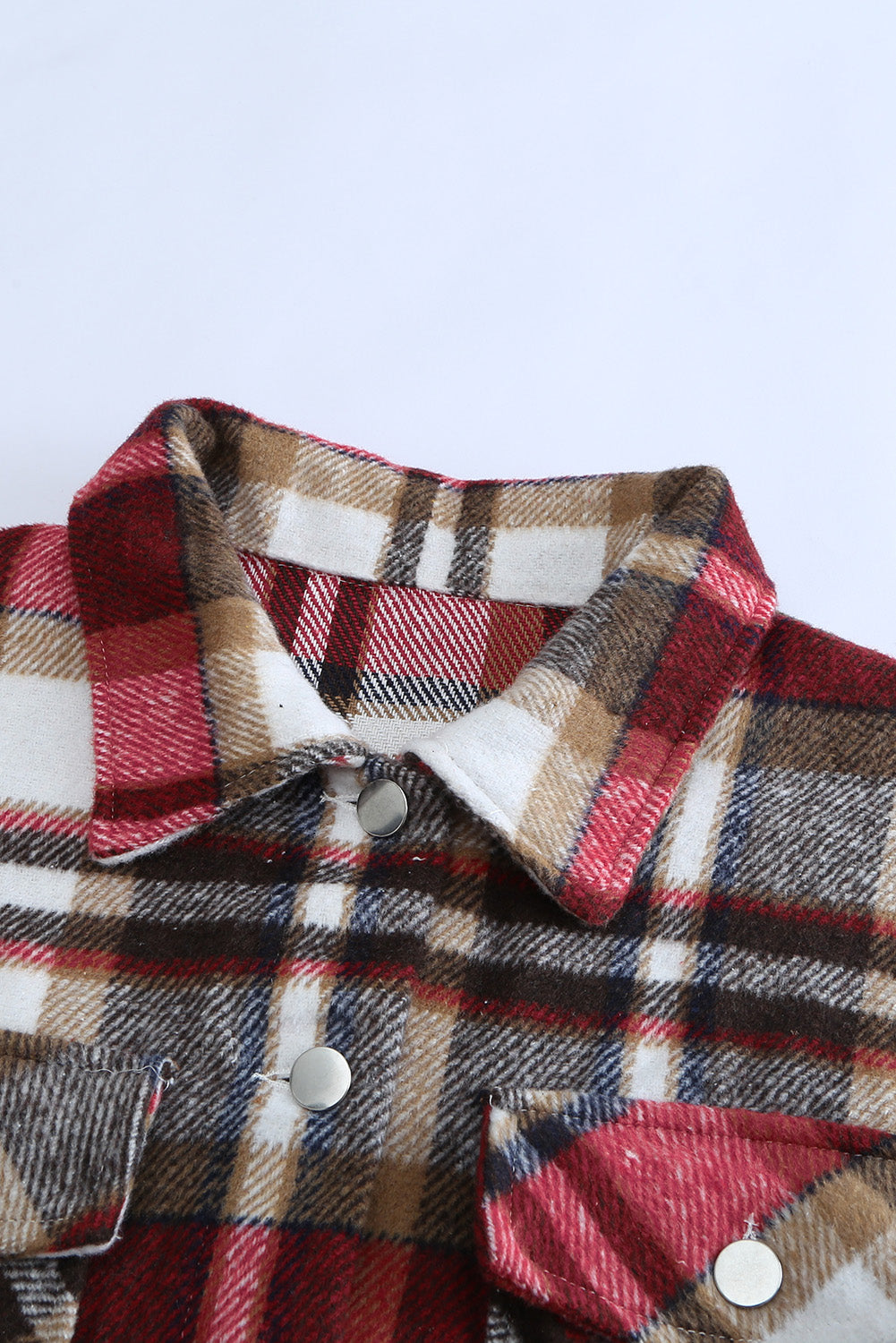 Multicolor Plaid Casual Button Up Flannel Jacket