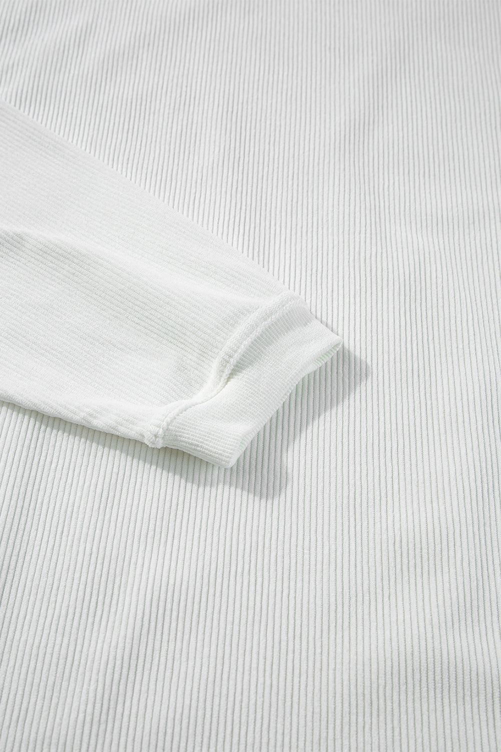 Orange Plain Drop Sleeve Rib-Knit Oversized Sweatshirt