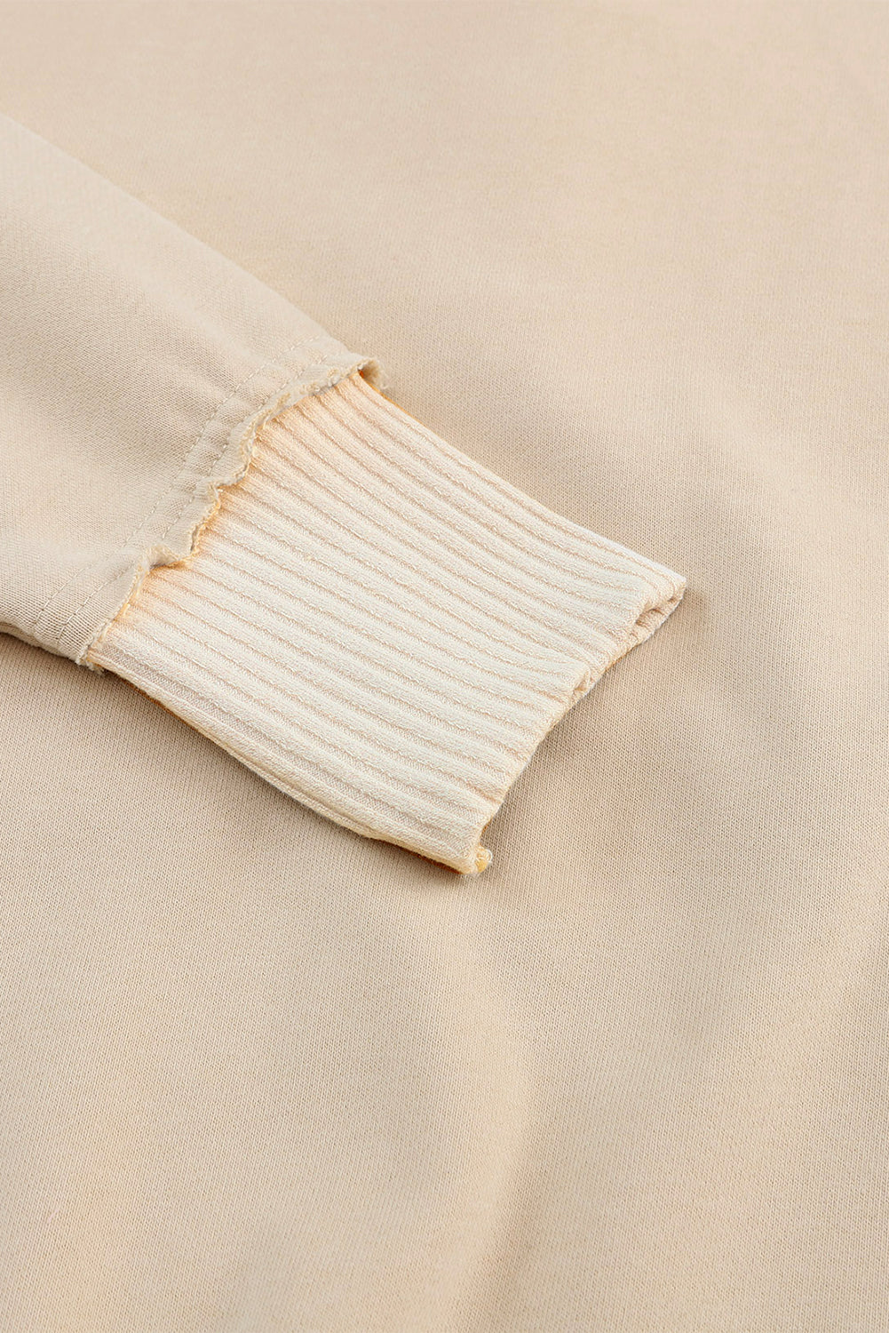 Gray Ribbed Trim Snap Button Collar Kangaroo Pocket Sweatshirt