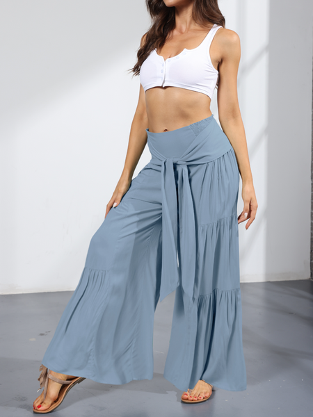 Wide Leg A Line Tie Waist Pants HE8WKV4UYK