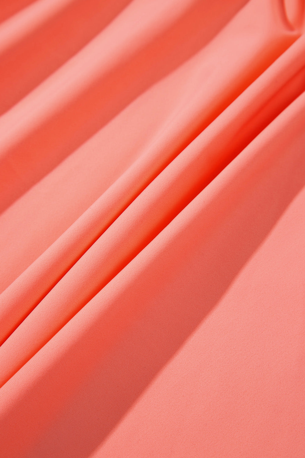 Fresh Salmon Contrast Trim Ruffled Peplum Tankini Set