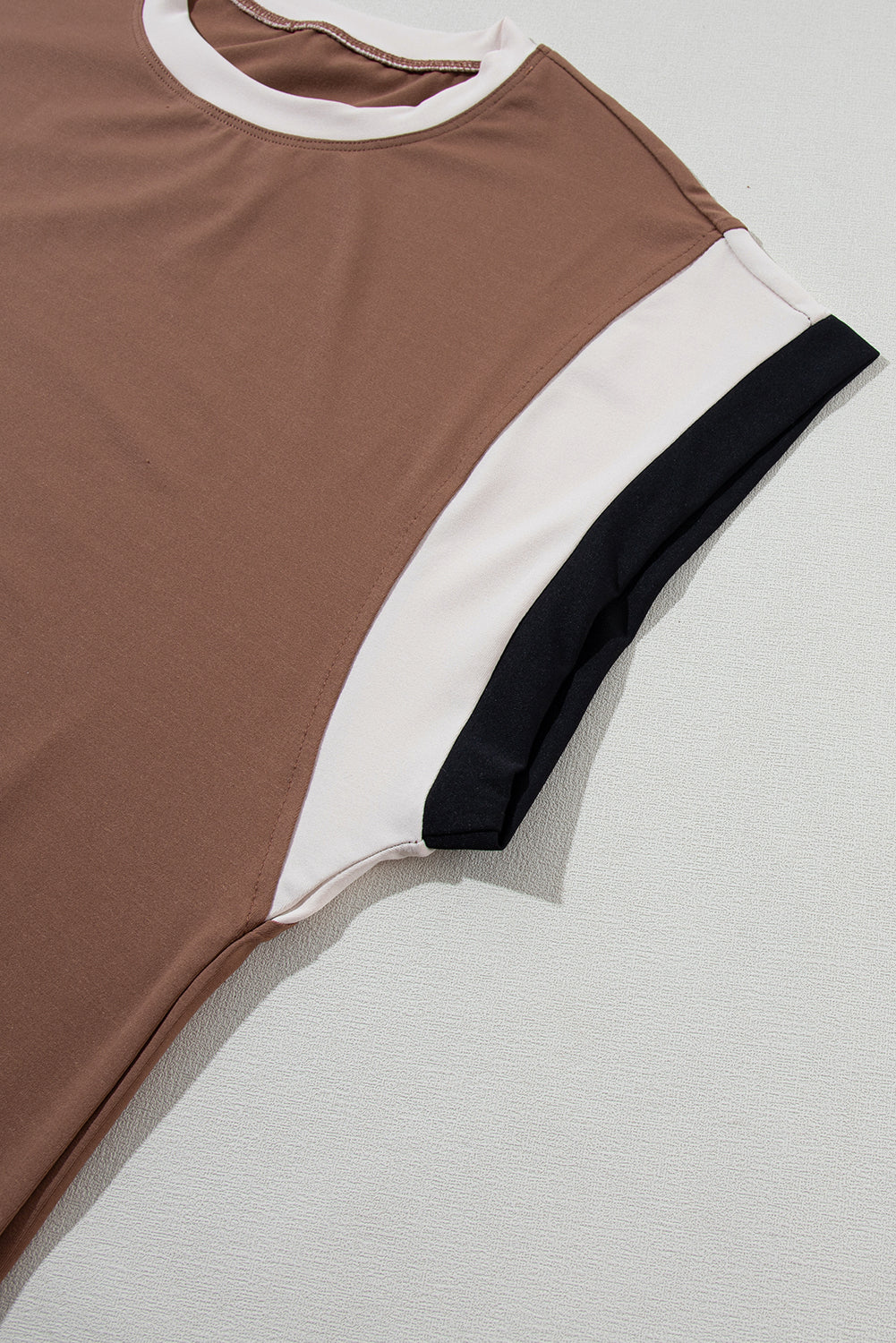 Chestnut Colorblock Cap Sleeve Tee and Wide Leg Pants Set