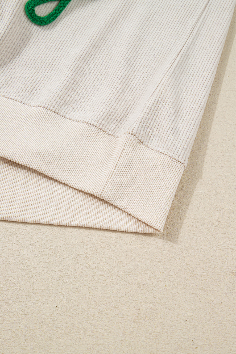 Dark Green merry everything Letter Graphic Ribbed Loose Sweatshirt