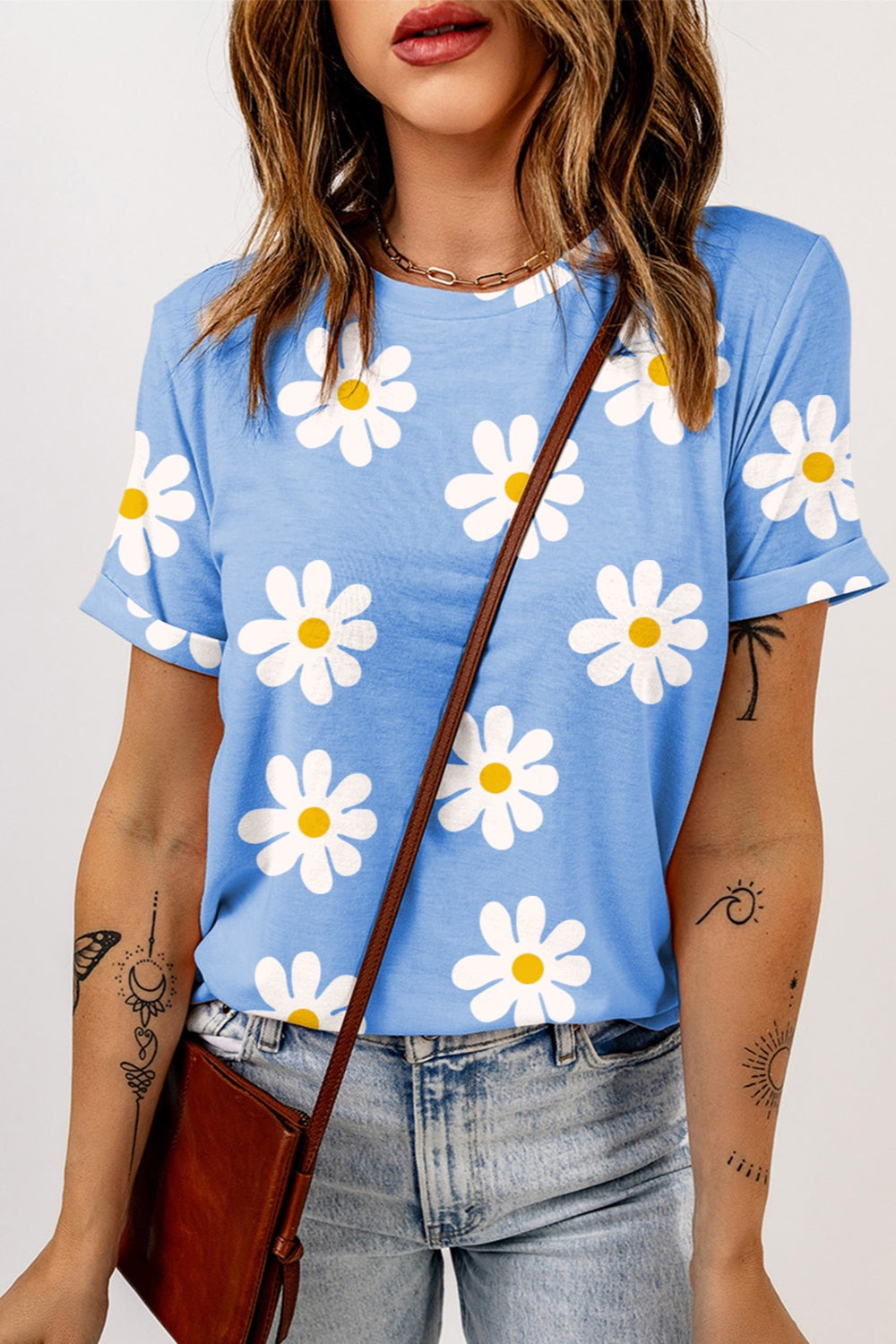 Printed Round Neck Short Sleeve T-Shirt