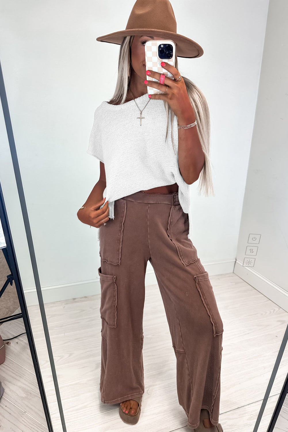 Jet Stream Solid Color Side Slits Sweater Tee