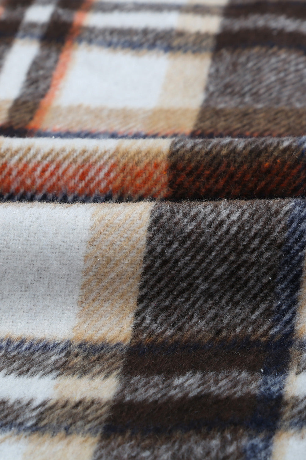 Multicolor Plaid Casual Button Up Flannel Jacket