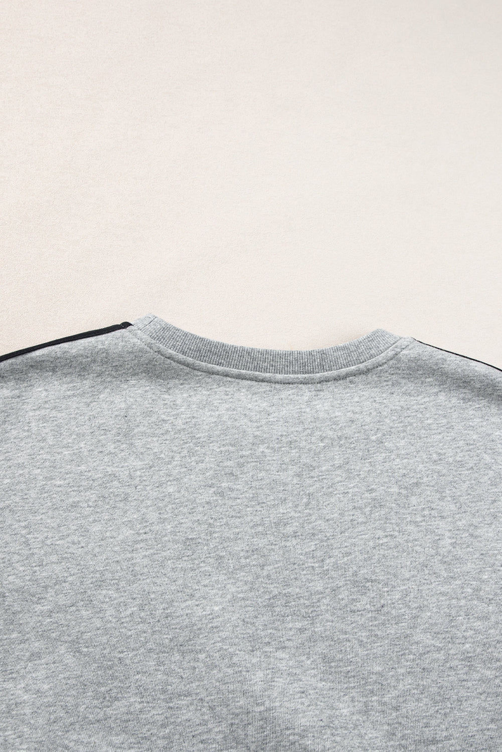 Light Grey Solid Color Side Striped Sweatshirt Pants Set