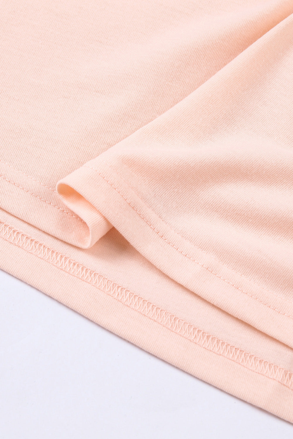 Green Plain Solid Color Crew Neck Tee