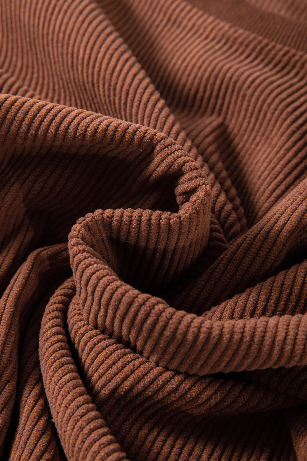 Orange Plain Drop Sleeve Rib-Knit Oversized Sweatshirt